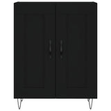 Highboard svart 69,5x34x180 cm konstruert tre