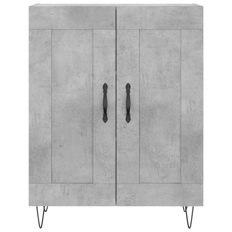 Highboard betong grå 69,5x34x180 cm konstruert tre