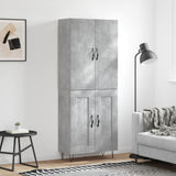 Highboard betong grå 69,5x34x180 cm konstruert tre