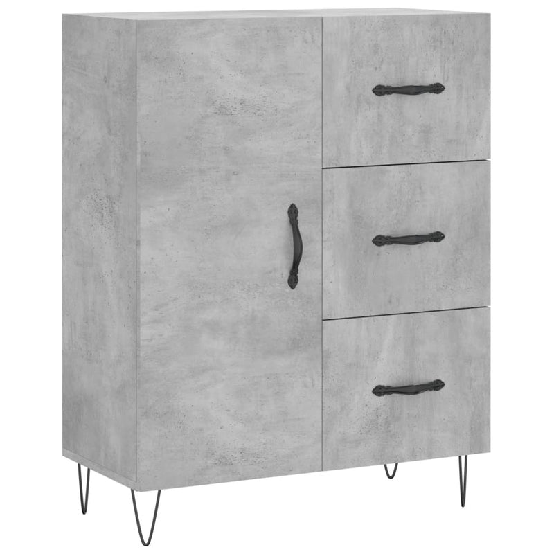 Highboard betong grå 69,5x34x180 cm konstruert tre