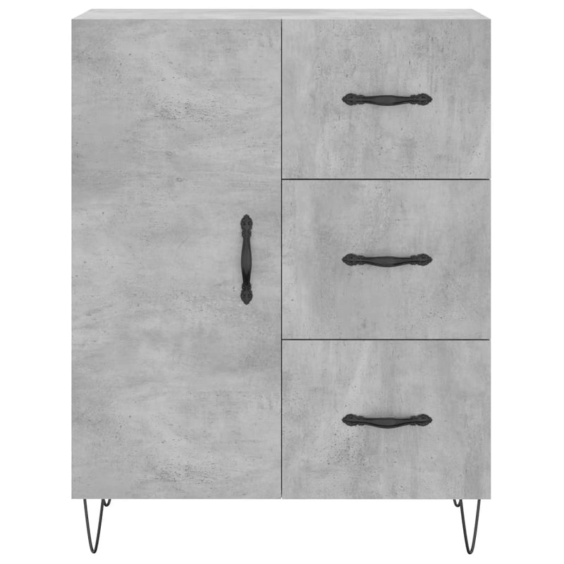 Highboard betong grå 69,5x34x180 cm konstruert tre