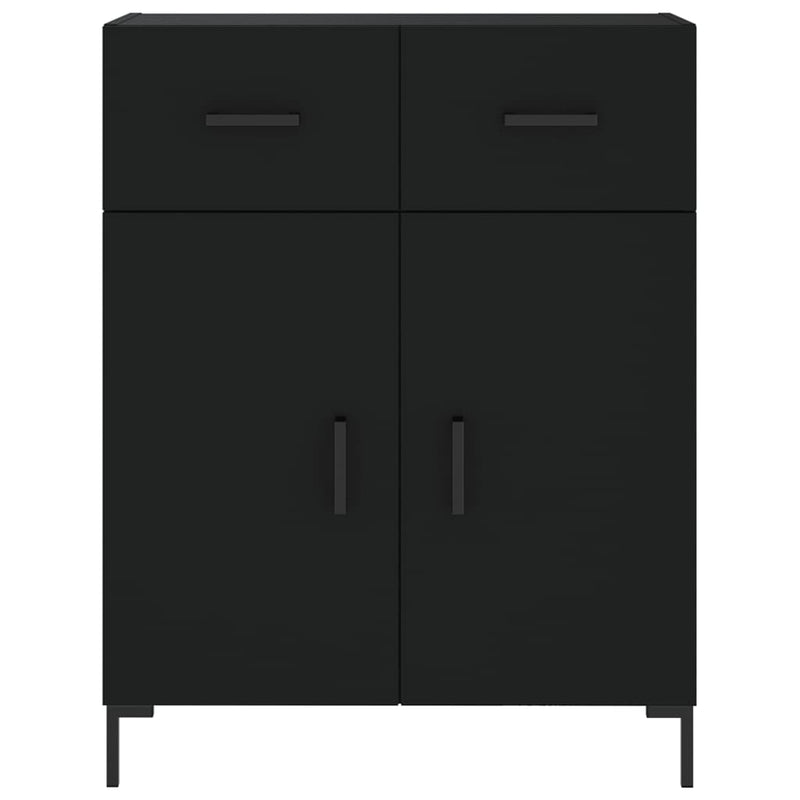 Highboard svart 69,5x34x180 cm konstruert tre