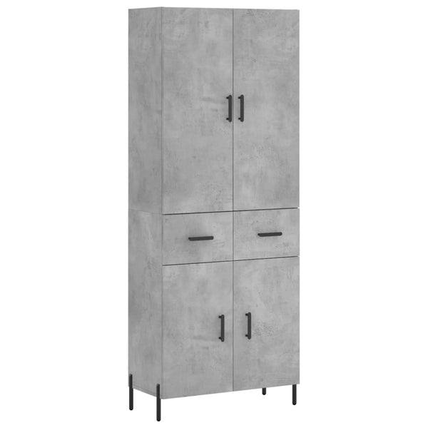 Highboard betong grå 69,5x34x180 cm konstruert tre