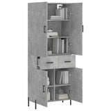 Highboard betong grå 69,5x34x180 cm konstruert tre