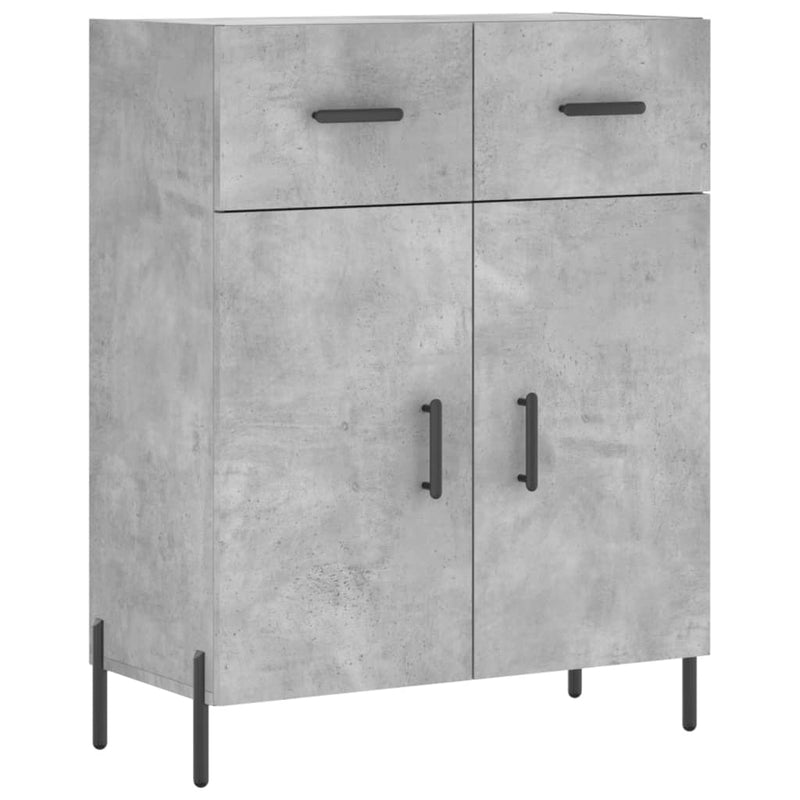 Highboard betong grå 69,5x34x180 cm konstruert tre