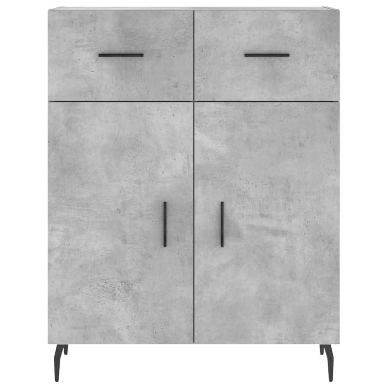 Highboard betong grå 69,5x34x180 cm konstruert tre