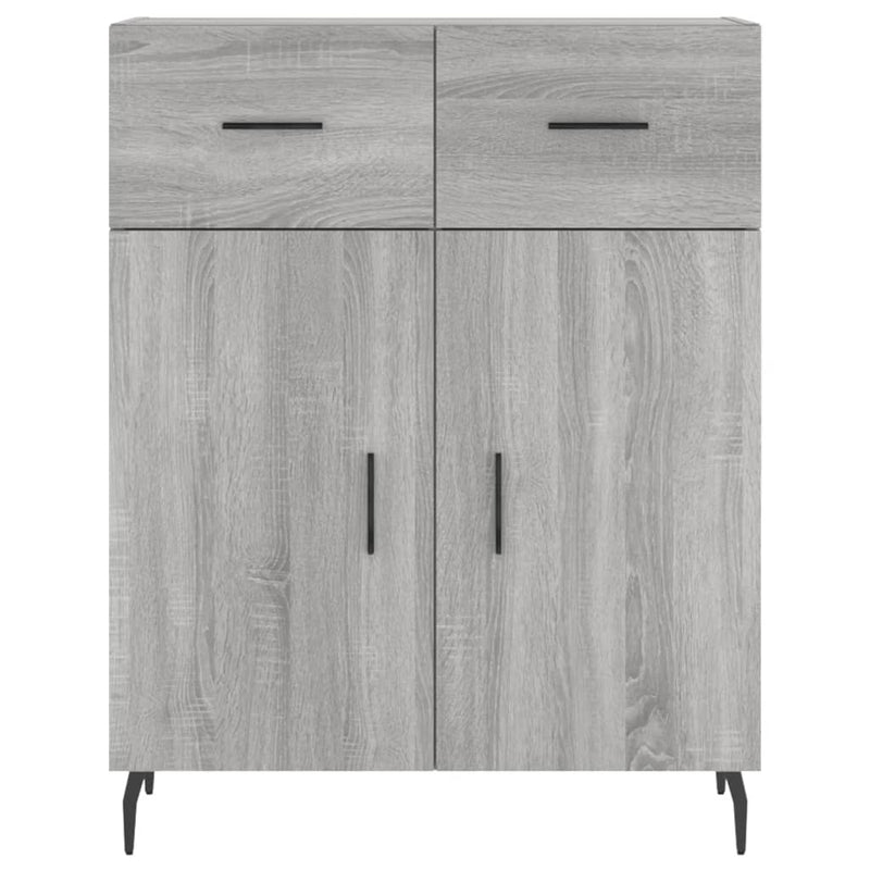 Highboard grå sonoma 69,5x34x180 cm konstruert tre