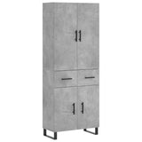 Highboard betong grå 69,5x34x180 cm konstruert tre