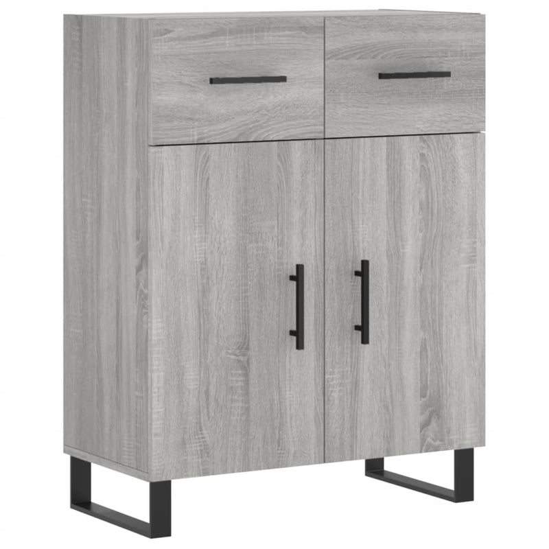 Highboard grå sonoma 69,5x34x180 cm konstruert tre