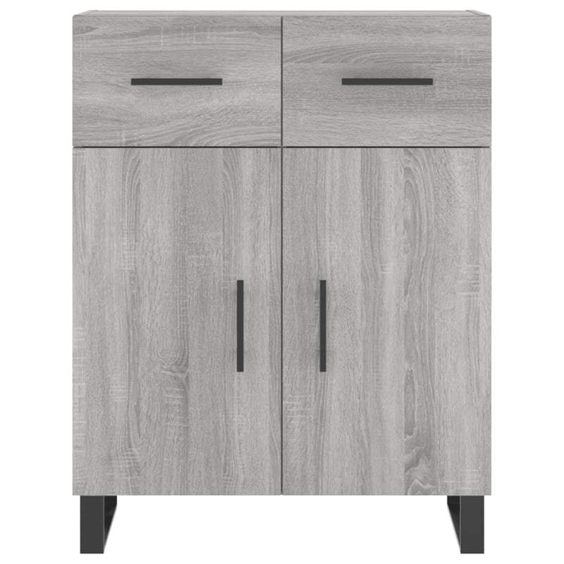 Highboard grå sonoma 69,5x34x180 cm konstruert tre