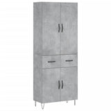 Highboard betong grå 69,5x34x180 cm konstruert tre