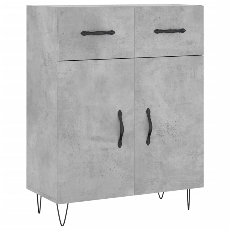 Highboard betong grå 69,5x34x180 cm konstruert tre