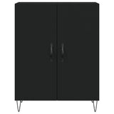 Highboard svart 69,5x34x180 cm konstruert tre