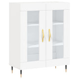 Highboard hvit 69,5x34x180 cm konstruert tre