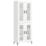 Highboard høyglans hvit 69,5x34x180 cm konstruert tre