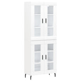 Highboard hvit 69,5x34x180 cm konstruert tre