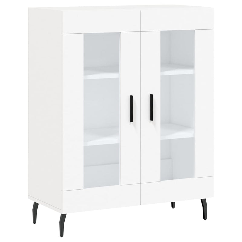 Highboard hvit 69,5x34x180 cm konstruert tre