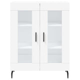 Highboard hvit 69,5x34x180 cm konstruert tre