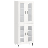 Highboard høyglans hvit 69,5x34x180 cm konstruert tre