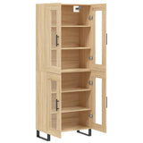 Highboard sonoma eik 69,5x34x180 cm konstruert tre