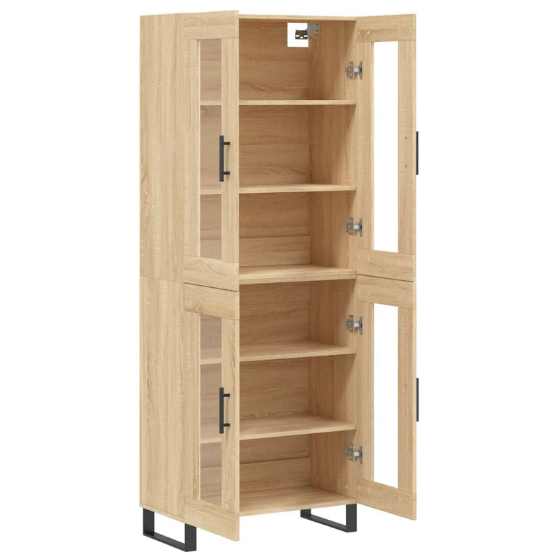 Highboard sonoma eik 69,5x34x180 cm konstruert tre