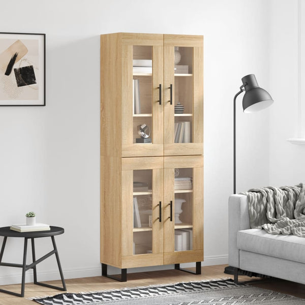 Highboard sonoma eik 69,5x34x180 cm konstruert tre