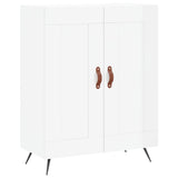 Highboard høyglans hvit 69,5x34x180 cm konstruert tre