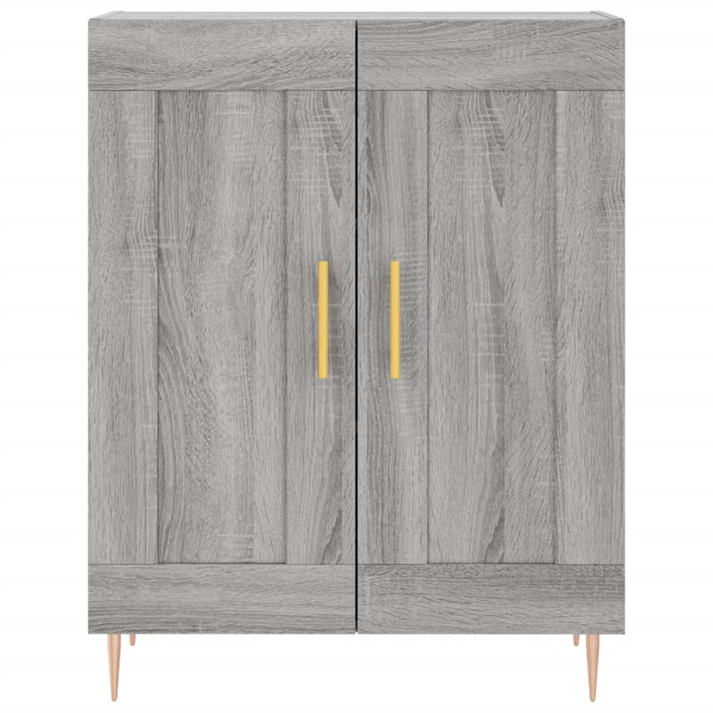 Highboard grå sonoma 69,5x34x180 cm konstruert tre