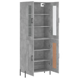 Highboard betong grå 69,5x34x180 cm konstruert tre