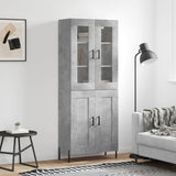 Highboard betong grå 69,5x34x180 cm konstruert tre