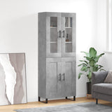 Highboard betong grå 69,5x34x180 cm konstruert tre