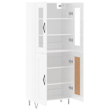 Highboard høyglans hvit 69,5x34x180 cm konstruert tre