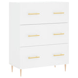 Highboard hvit 69,5x34x180 cm konstruert tre