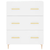 Highboard hvit 69,5x34x180 cm konstruert tre