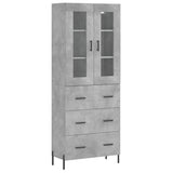 Highboard betong grå 69,5x34x180 cm konstruert tre