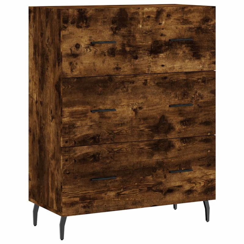 Highboard røkt eik 69,5x34x180 cm konstruert tre