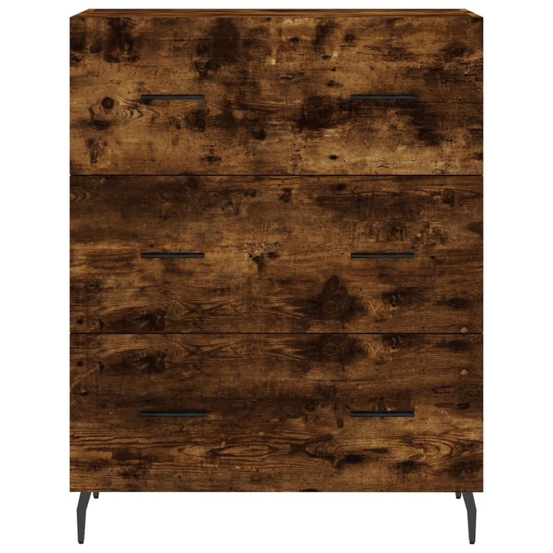 Highboard røkt eik 69,5x34x180 cm konstruert tre