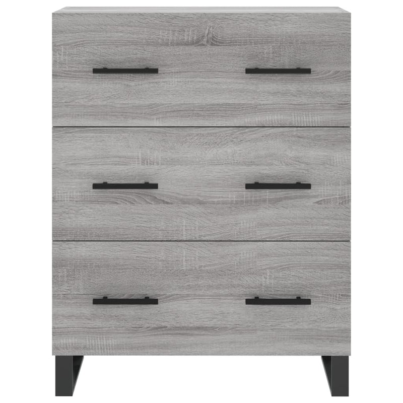 Highboard grå sonoma 69,5x34x180 cm konstruert tre