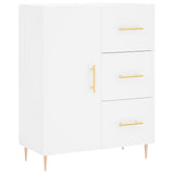 Highboard hvit 69,5x34x180 cm konstruert tre