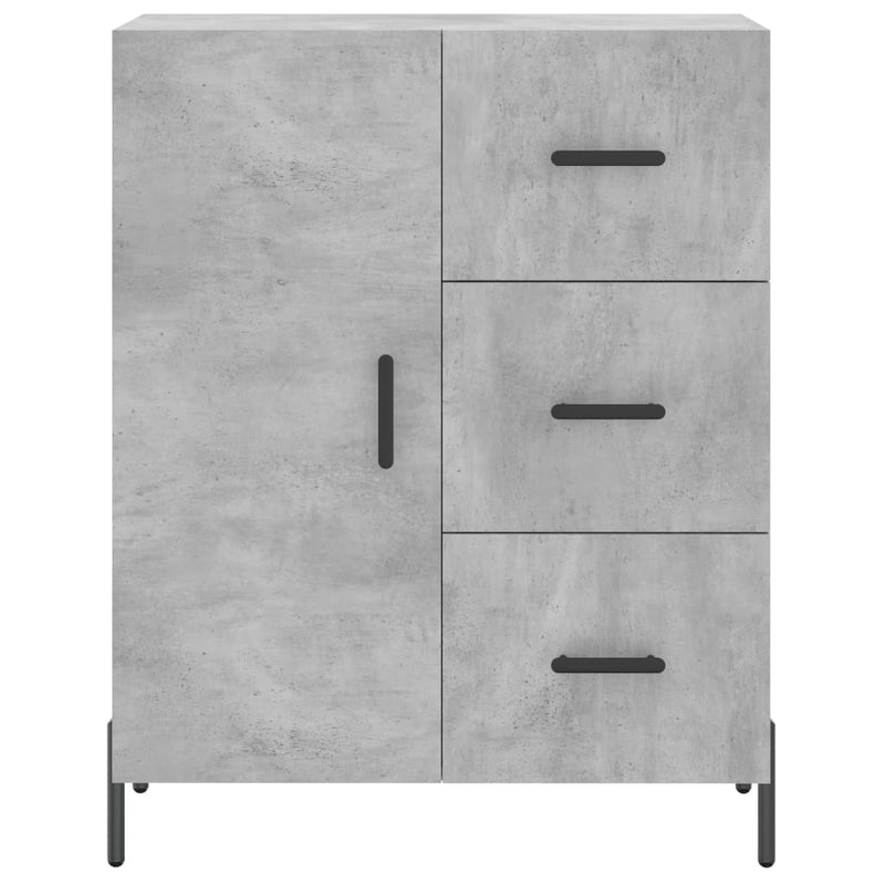 Highboard betong grå 69,5x34x180 cm konstruert tre