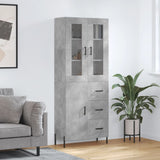 Highboard betong grå 69,5x34x180 cm konstruert tre