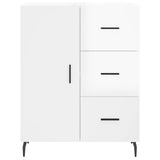 Highboard høyglans hvit 69,5x34x180 cm konstruert tre