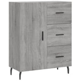 Highboard grå sonoma 69,5x34x180 cm konstruert tre