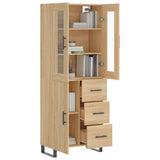 Highboard sonoma eik 69,5x34x180 cm konstruert tre