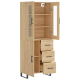 Highboard sonoma eik 69,5x34x180 cm konstruert tre