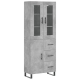 Highboard betong grå 69,5x34x180 cm konstruert tre