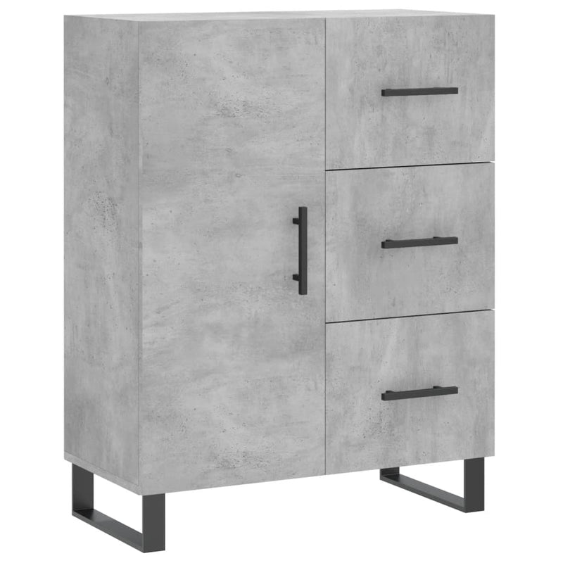 Highboard betong grå 69,5x34x180 cm konstruert tre