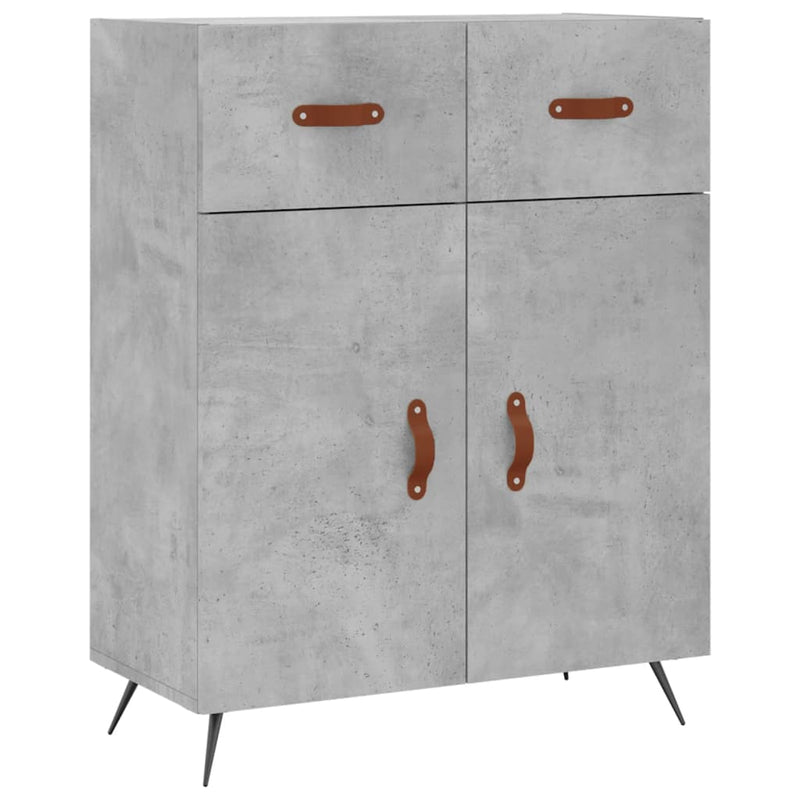 Highboard betong grå 69,5x34x180 cm konstruert tre