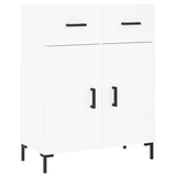 Highboard hvit 69,5x34x180 cm konstruert tre