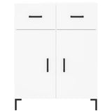 Highboard hvit 69,5x34x180 cm konstruert tre